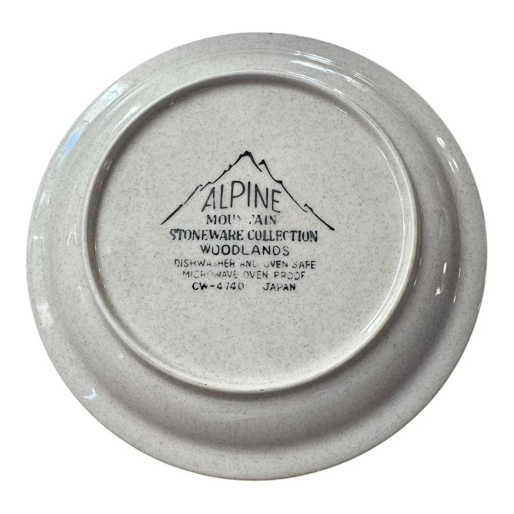 Alpine Mountain Hand Painted Stoneware Woodlands Dinner 10 5/8